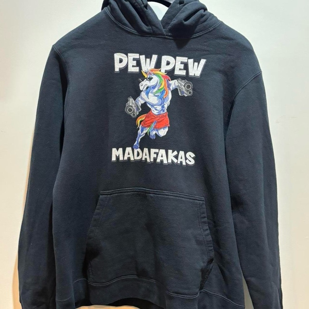 Port and Company Black Unicorn Graphic Hoodie